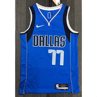 hot pressed 2022 nba Dallas Mavericks No. 77 Doncic blue V basketball jersey