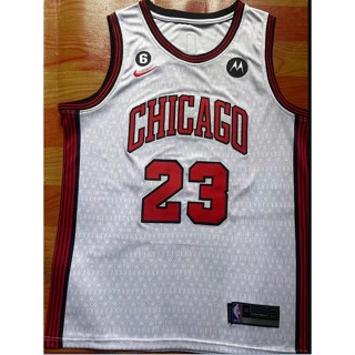 เสื้อกีฬาบาสเก็ตบอล ปักลาย Chicago Bulls 23 michael สีขาว สําหรับผู้ชาย 2023