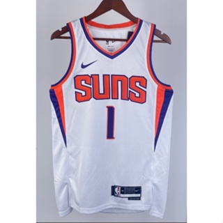 hot pressed 2023 nba Phoenix Suns No. 1 Booker  white V basketball jersey