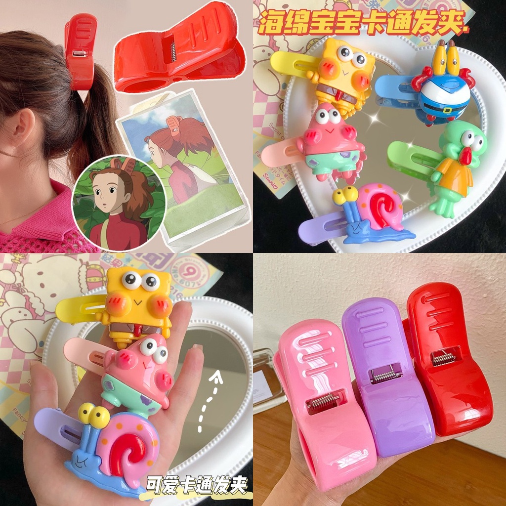 Tiktok กิ๊บติดผมหางม้า ลายการ์ตูน สีแดง พร้อมกล่อง กิ๊บติดผม ลายการ์ตูนน่ารัก สําหรับผู้หญิง🔥 รวมภาษีแล้ว