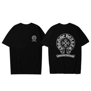 Chrome Hearts เสื้อยืดแขนสั้น ผ้าฝ้ายแท้ พิมพ์ลาย Douyin Kuaishou แฟชั่นฤดูร้อน สําหรับผู้ชาย และผู้หญิง