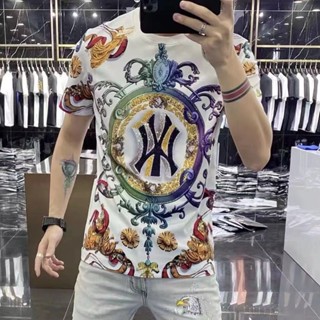 Ny ใหม่ เสื้อยืดแขนสั้น ประดับเพชร หรูหรา แฟชั่นฤดูร้อน สไตล์ยุโรป 2021