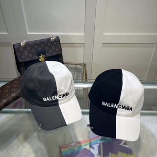 Balenciaga หมวกเบสบอล ปักลายตัวอักษร สีดํา และสีขาว สําหรับผู้ชาย และผู้หญิง