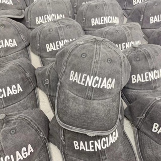 Balenciaga หมวกเบสบอล กันแดด สีเทาควันบุหรี่ แฟชั่นฤดูใบไม้ผลิ และฤดูร้อน สําหรับผู้หญิง