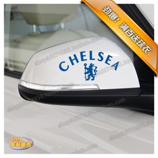 สติกเกอร์สะท้อนแสง ลายทีม Chelsea Car Lux One Pack 1603 MU MC LFC CFC man utd สําหรับติดตกแต่งกระจกมองหลังรถยนต์