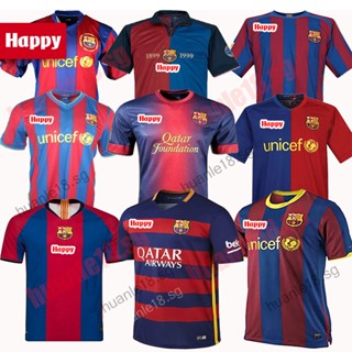 【FCS】เสื้อกีฬาแขนสั้น ลายทีมชาติฟุตบอล Barcelona XAVI RONALDINHO RONALDO MESSI maillot de foot 91 92 99 ชุดเหย้า สไตล์เรโทร