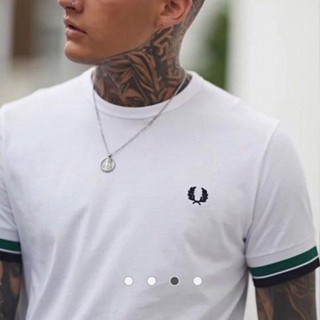 เสื้อยืดแขนสั้น คอกลม พิมพ์ลาย Fred Perry FP สีพื้น สําหรับผู้ชาย