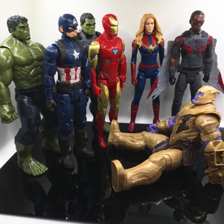 Hasbro Marvel 40 ซม. ข้อต่อขยับได้ Iron Man Hulk Captain America Thanos ตุ๊กตาเครื่องประดับของเล่น