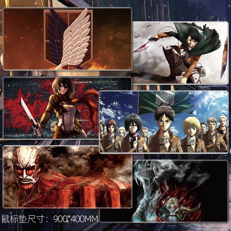 [Attack on Titan] แผ่นรองเมาส์ Oversize Allen Giant Captain Armored Giant Levi Mikasa Table Pad Large