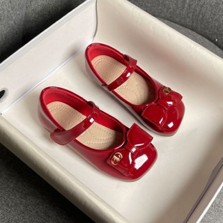 รองเท้าหนังเด็กผู้หญิง/สาวรองเท้าสีแดง/กลางขนาดใหญ่เด็กรองเท…