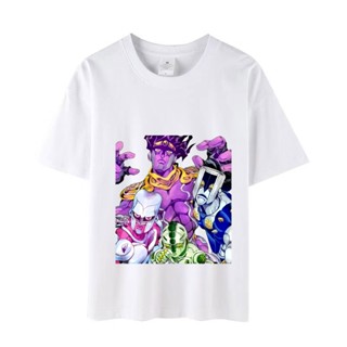 เสื้อยืด ผ้าฝ้ายแท้ พิมพ์ลายอนิเมะ JOJOs Bizarre Adventure ขนาดใหญ่ 220 กรัม