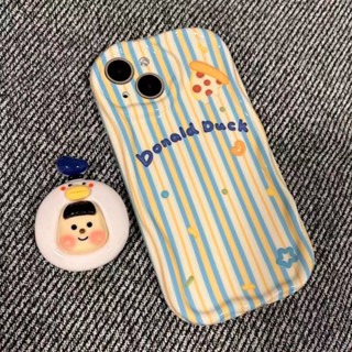 เคสโทรศัพท์มือถือ ซิลิโคน ลายการ์ตูนเป็ดน่ารัก สามมิติ พร้อมขาตั้ง สําหรับ Iphone 14promax 13 12 11