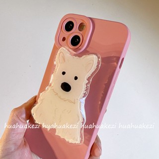 เคสโทรศัพท์มือถือซิลิโคน ลายสุนัข พร้อมขาตั้ง สําหรับ Apple Iphone 14pro 13promax 11 12 xs xr