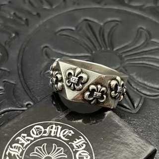 Chrome HEARTS แหวนเงินสเตอร์ลิง 925 สไตล์ฮิปฮอป แนวสตรีท ของขวัญ สําหรับงานรื่นเริง ปาร์ตี้