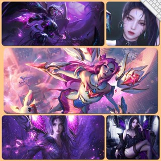 แผ่นรองเมาส์ ขนาดใหญ่ ลาย Star Guardian Kasha League of Legends Game Void Girl สําหรับคอมพิวเตอร์