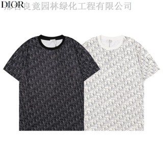 ใหม่ เสื้อยืดแขนสั้น พิมพ์ลายโลโก้ Dior ทรงหลวม แฟชั่นฤดูใบไม้ผลิ และฤดูร้อน สําหรับผู้ชาย และผู้หญิง 2023