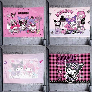 พรมปูพื้นหลัง ลาย Kuromi Sanrio เหมาะกับของขวัญ สําหรับตกแต่งห้องนอนเด็กผู้หญิง