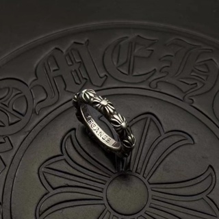 Chrome HEARTS แหวนเงินสเตอร์ลิง 925 ลายดอกไม้ สไตล์พังก์ ฮิปฮอป ของขวัญวันวาเลนไทน์