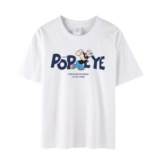 [ผ้าฝ้ายแท้ 220 กรัม] เสื้อยืด พิมพ์ลายการ์ตูนอนิเมะ Popeye YH-639