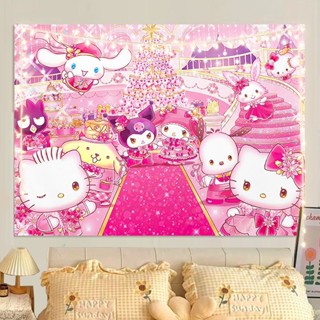 พรมปูพื้น ลาย Hello Kitty Melody น่ารัก สําหรับตกแต่งผนังบ้าน วันเกิด