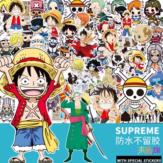 Sancheng3cby สติกเกอร์ ลายการ์ตูนอนิเมะ One Piece Luffy Straw Hat สําหรับติดตกแต่งสเก็ตบอร์ด รถจักรยานยนต์