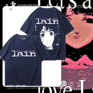 เสื้อยืดแขนสั้น พิมพ์ลายอนิเมะ Reiyo Iwakura Merchandise serial experiments lain Takataro Nakamura สําหรับผู้ชาย