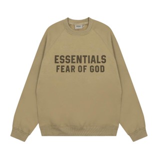 พร้อมส่ง เสื้อกันหนาว คอกลม ผ้าฟลีซ ลาย Fear of God Flocking แฟชั่นฤดูใบไม้ร่วง ฤดูหนาว