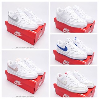 Nike Court Vision Lo preppy รองเท้าผ้าใบบาสเก็ตบอล สไตล์เรโทร สําหรับผู้ชาย และผู้หญิง