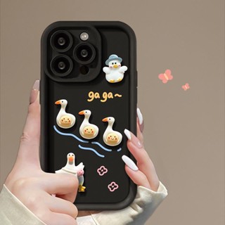 เคสป้องกันโทรศัพท์มือถือ แบบนิ่ม ลายตุ๊กตาเป็ด สําหรับ iphone11 12 13 14 15 promax x xs xr i7 i8