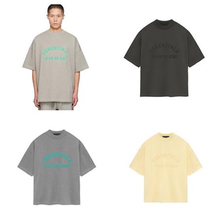 เสื้อยืดแขนสั้น ทรงหลวม พิมพ์ลายโลโก้ Fear OF GOD ESSENTIALS FOG สําหรับผู้ชาย