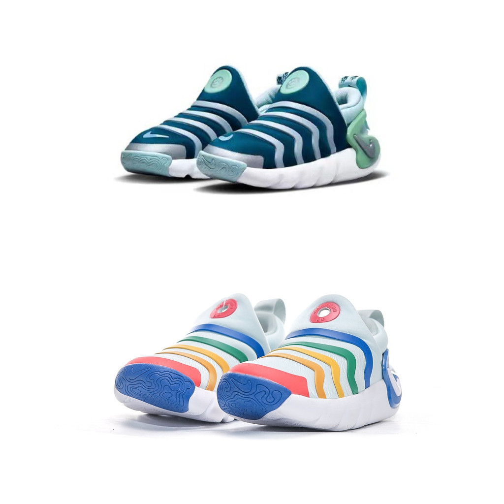 Nike Dynamo Free TD/PS Caterpillar kicks on รองเท้าผ้าใบลําลอง กันลื่น ของแท้ สําหรับเด็ก เหมาะกับการเล่นกีฬา