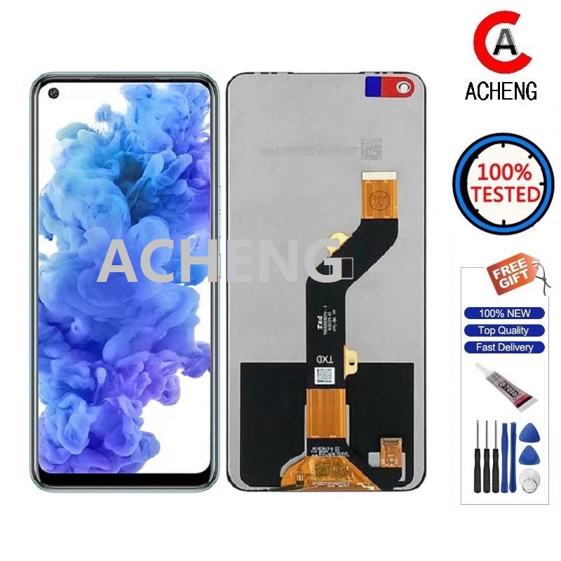 ACHENG สําหรับ Tecno Camon 16/Spark 6/Pova CE7 KE7 LD7 LCD Touch Screen Digitizer Replacement Part