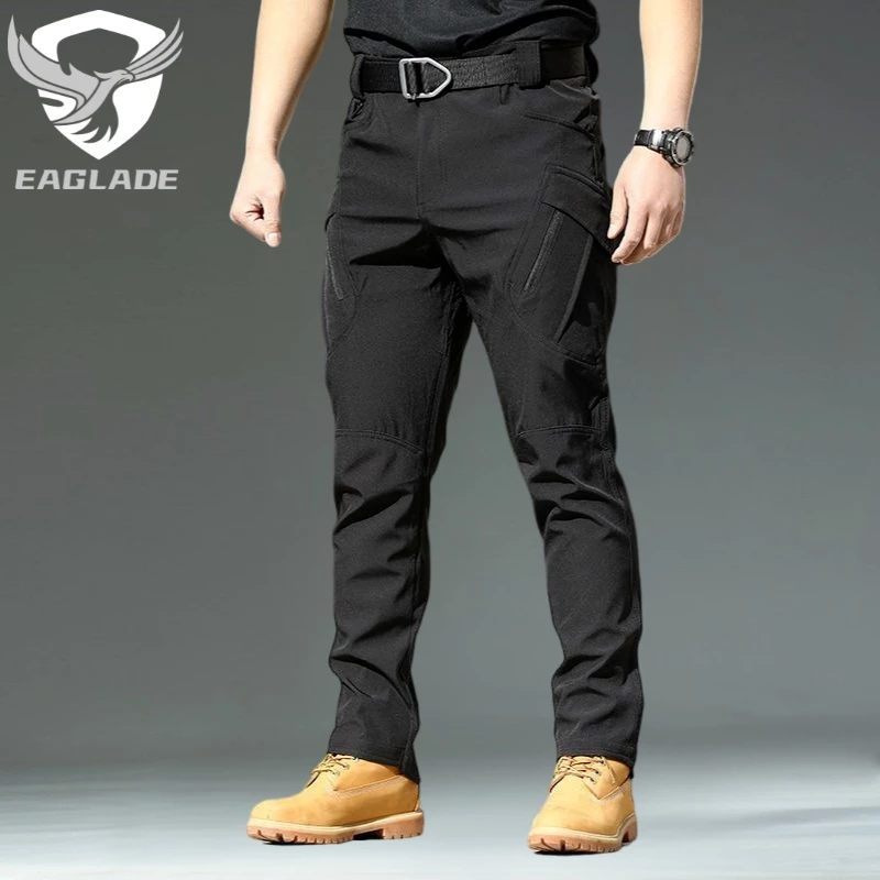 Eaglade กางเกงคาร์โก้ยุทธวิธี สําหรับผู้ชาย สีดํา Ix9