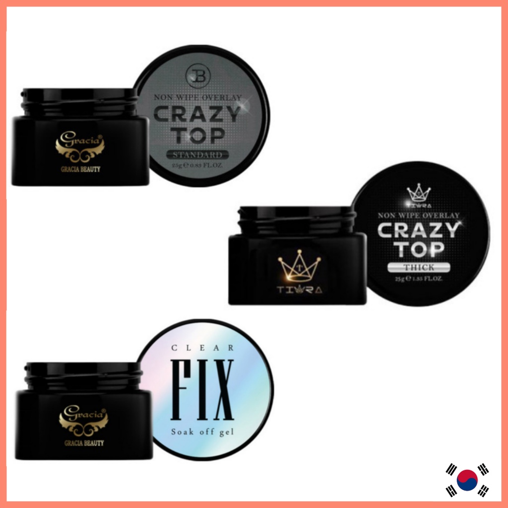 Jinb🇰🇷 Korea Crazy Top Thick / Standard 25g 40g (ของแท้จากเกาหลี) Clear fix 25g Gel nail top coat
