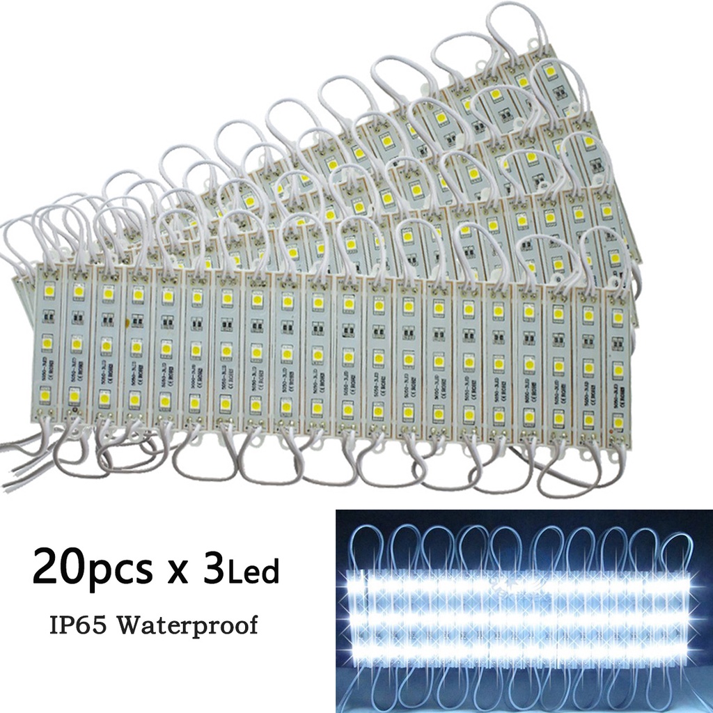 20pcs/1pad กันน ้ ํา Cool สีขาว smd 5054 3 หลอดไฟ 12v โมดูล Led 3 นิ ้ วสําหรับตกแต ่ งสวนบ ้ าน