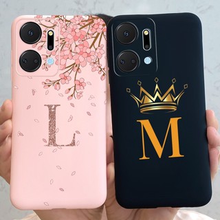 เคสโทรศัพท์มือถือ ซิลิโคนนิ่ม TPU พิมพ์ลายตัวอักษร มงกุฎ สําหรับ Honor X7a 4G X7a X7a 2023