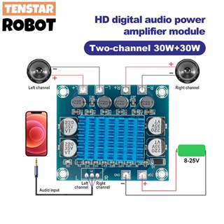 บอร์ดขยายเสียงสเตอริโอดิจิทัล TPA3110 XH-A232 30W+30W 2.0 ช่องสัญญาณ DC 8-26V 3A