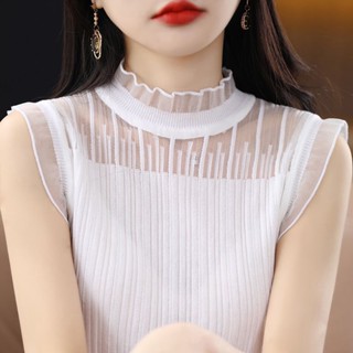 เสื้อยกระ.Contractสำหรับสตรี ดีไซน์ใหม่ ขอบแขนกุด ลายลูกไม้