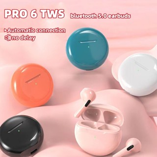 ใหม่ pro6 TWS หูฟังบลูทูธไร้สาย สเตอริโอ 9d ควบคุมสัมผัส พร้อมหูฟังบลูทูธ กันน้ํา