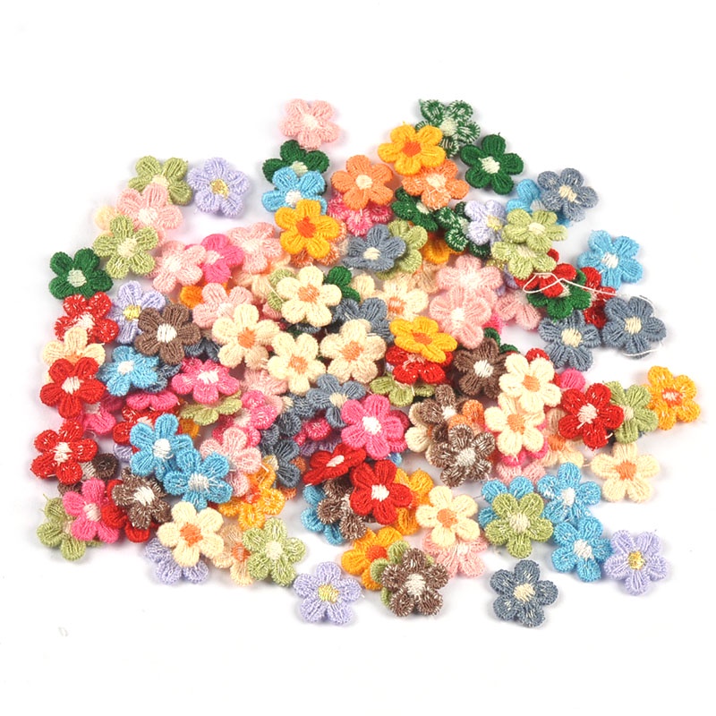 50 ชิ้น 15 มิลลิเมตรผสมสีดอกไม้ Appliqued ลูกไม้สําหรับ DIY หัตถกรรมอุปกรณ์เย็บผ้า Handmade วัสดุงานแต่งงานอุปกรณ์ตกแต่งบ้าน CP3374