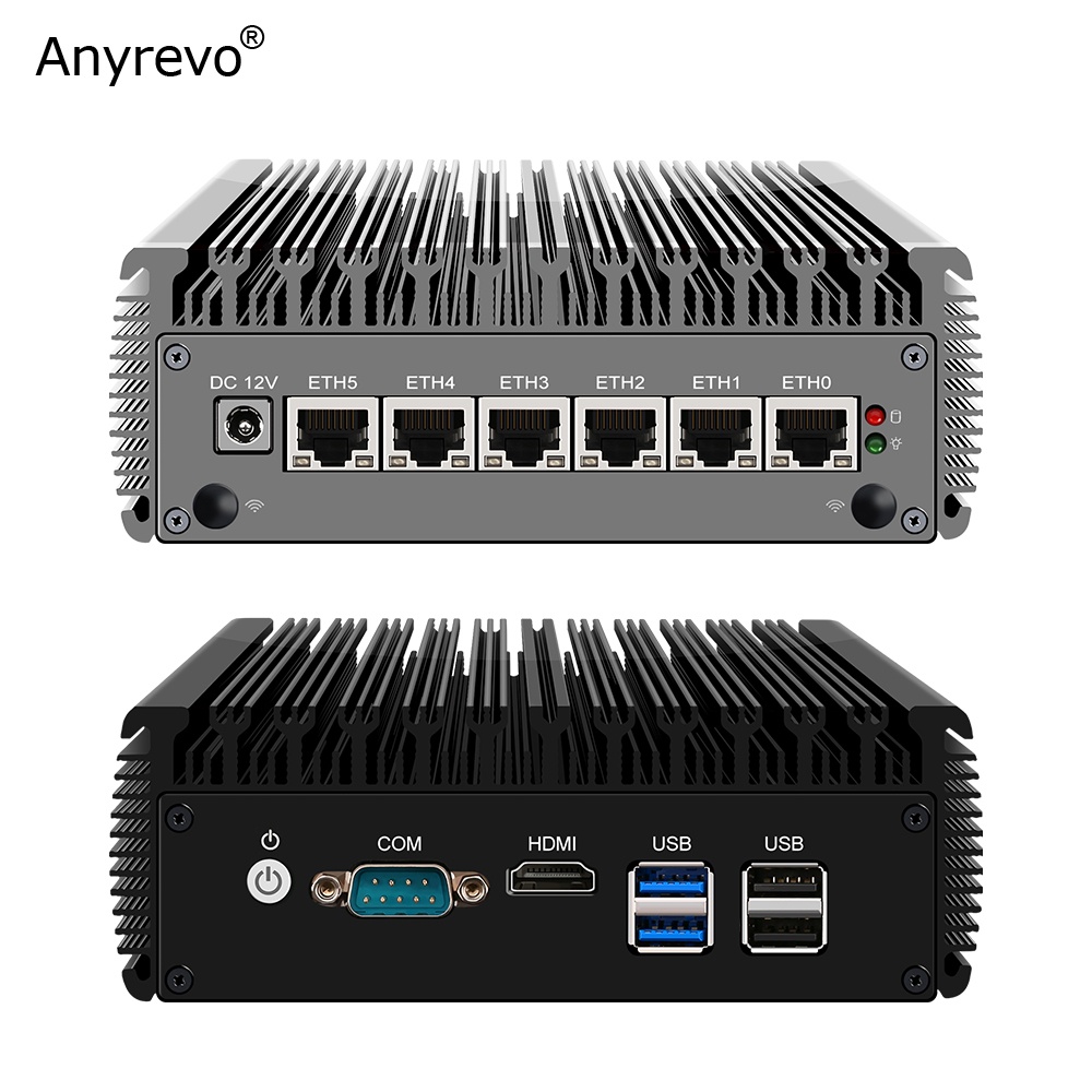 Intel Celeron J4125 2.5G Fanless pfSense Firewall Router Quad Core 2 * DDR4 6x 2500M Nics OPNsense O