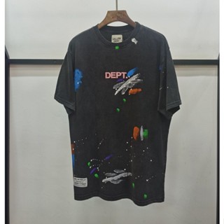 GALLERY DEPT GD unisexแฟชั่นเสื้อยืดแขนสั้นลำลองสำหรับบุรุษและสตรีใหม่ 0223