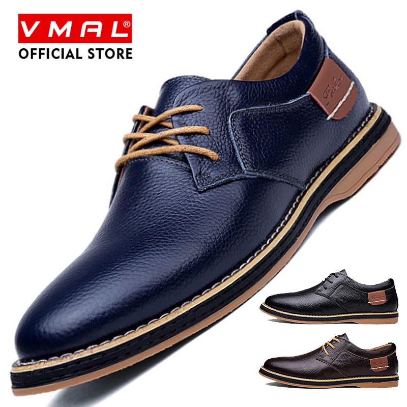 VMAL รองเท้าหนังแบบทางการลำลองสำหรับธุรกิจสำหรับผู้ชาย ขนาด 38-48
