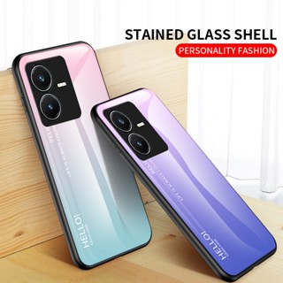 For VIVO Y22 VIVO Y22s  Phone Case VIVO Y22 Y22s  กระจกนิรภัย ปลอก ขอบ TPU อ่อน Edge Protection Hard Shockproof Fashion ฝาหลัง