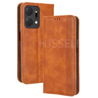 เคสโทรศัพท์หนัง PU ฝาพับ พร้อมช่องใส่บัตร สําหรับ Honor X7a X7a X 7A