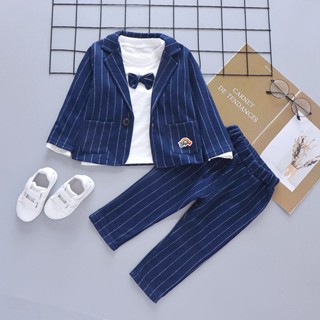 Baju baby boybaju baby lelakiBoys ชุดสูท สามชิ้น สไตล์ต่างประเทศ สําหรับเด็กผู้ชาย 0-1-2 ปี