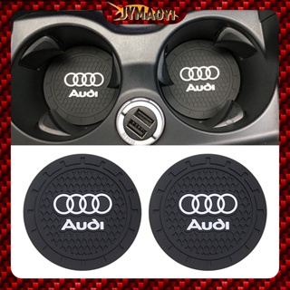 แผ่นยางรองแก้วน้ํา กันลื่น อุปกรณ์เสริม สําหรับ Audi A1 A3 A4 A5 A6 A7 A8 Q3 Q5 Q7 RS3 RS4 RS5 RS6 RS7 TT 2 ชิ้น