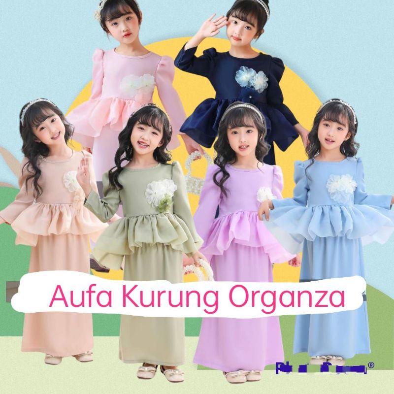 Baju Raya Slave Girl Baju Kurung Peplum Organza เด็กผู้หญิงแฟชั่น Baju Raya