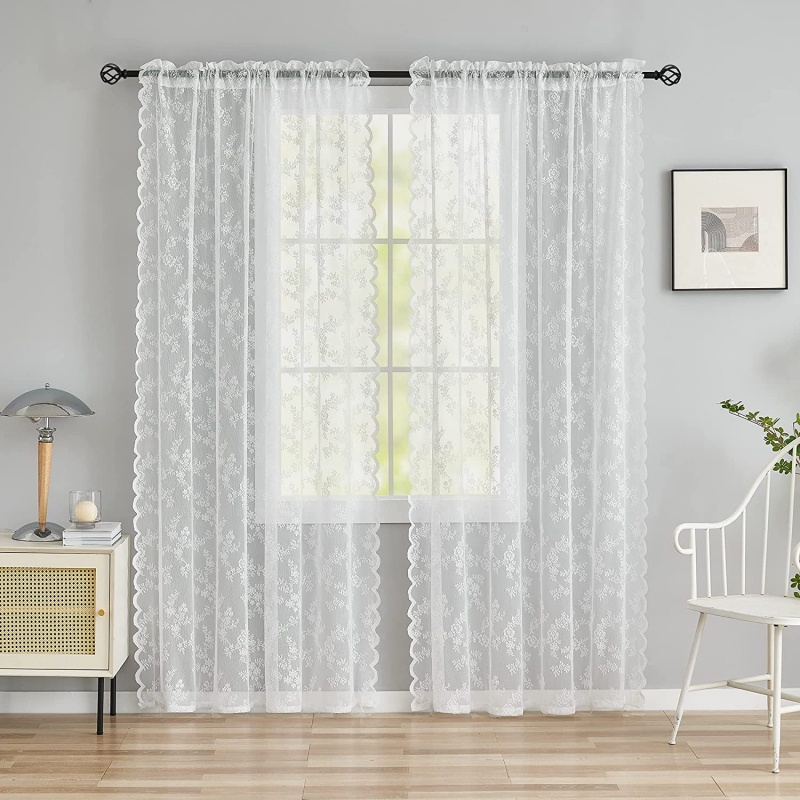 แนะนำ ผ้าม่าน ผ้าม่านหน้าต่าง ผ้าลูกไม้ สีขาว สไตล์โมเดิร์น สําหรับตกแต่งห้องนอน ห้องนั่งเล่น ระเบียง ราคาพิเศษ มีเก็บเงินปลายทาง