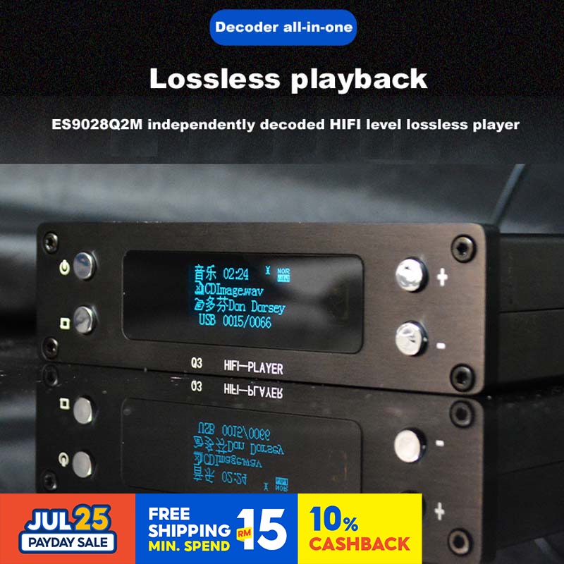 Q3 เครื่องเล่นเพลงบลูทูธ 5.0 HIFI ES9028 ถอดรหัส LM349720 Opamp อินพุตไฟเบอร์โคแอ็กเชียล 24Bit 192k 